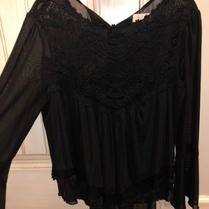 Altar’d State Sheer and Lace black Top size M
